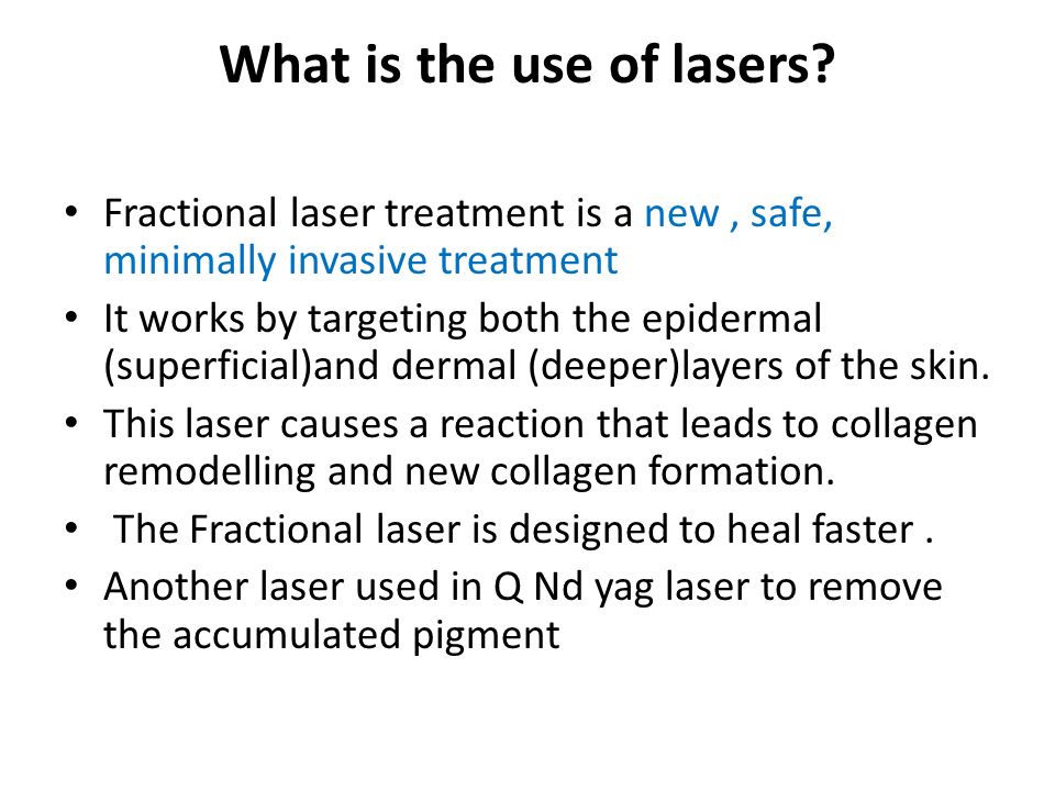 Explain how the lasers used in